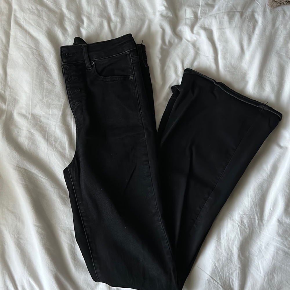 american eagle highest rise flare jeans!